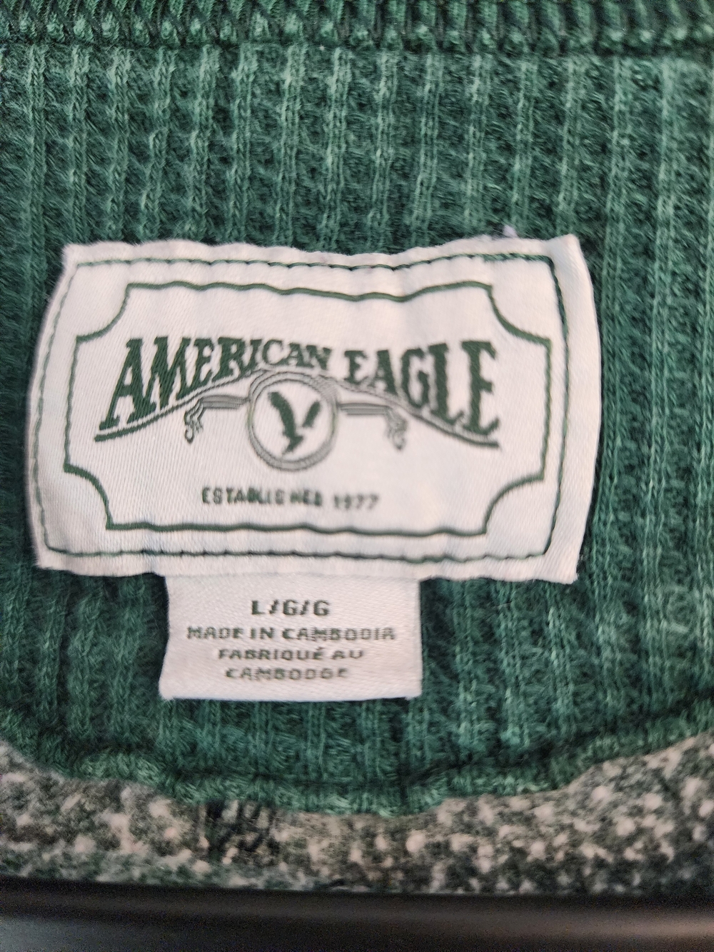 American Eagle Outfitters Forest Green Logo Crewneck Sweatshirt - Picture 5 of 7